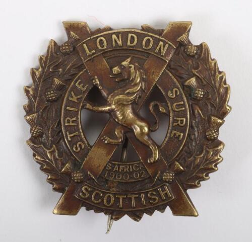 Scarce WW1 2nd Battalion 14th County of London Regiment ‘The London Scottish’ Foreign Service Helmet Badge