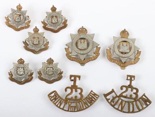 Grouping of 23rd (County of London) Battalion ‘ East Surrey’ Regimental Badges,