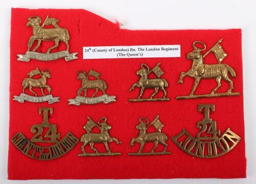 Grouping of 24th (County of London) Battalion ‘Queen’s’ Regimental Badges