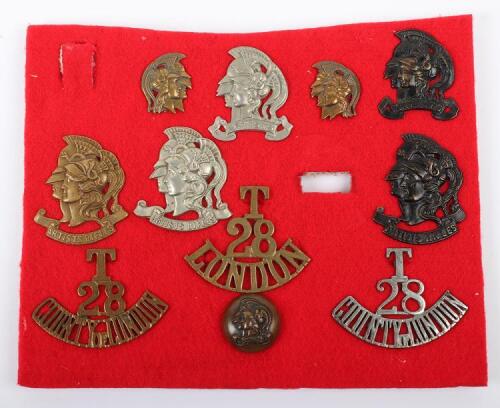 Selection of 28th (County of London) Artists Rifles Badges