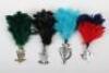 4x Irish Regiments Pipers Badges and Hackles - 4