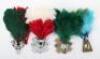 4x British Regimental Pipers Badges and Hackles - 4