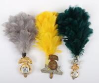 3x British Fusiliers Regiments Cap Badges and Hackles