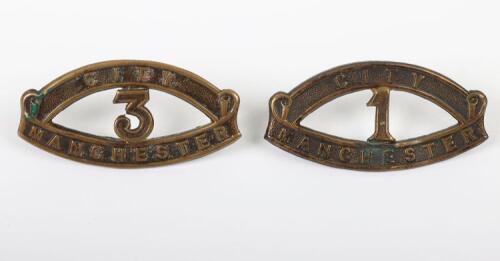 WW1 Manchester Pals Metal Shoulder Titles