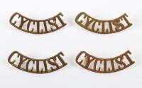 4x WW1 Brass Cyclist Shoulder Titles