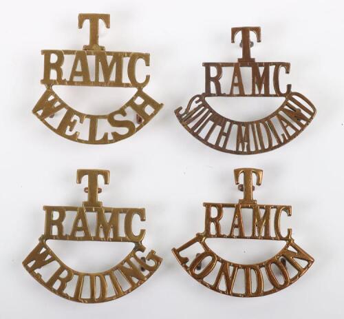 4x WW1 Royal Army Medical Corps Territorial Shoulder Titles