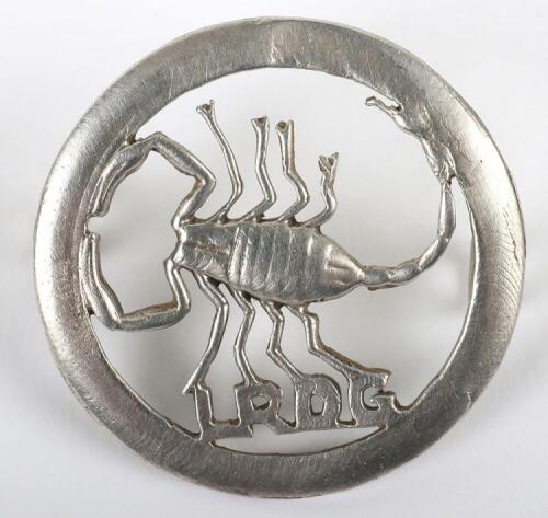 WW2 Cairo Made Silver Long Range Desert Group (L.R.D.G) Cap Badge