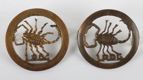 2x Variations of WW2 British Long Range Desert Group (L.R.D.G) Cap Badges