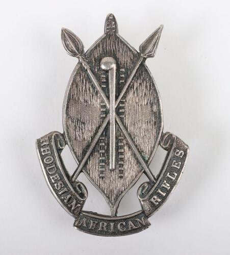 Hallmarked Silver Rhodesian African Rifles Officers Cap Badge