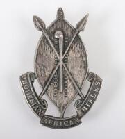 Hallmarked Silver Rhodesian African Rifles Officers Cap Badge