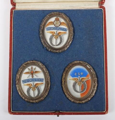 Czechoslovakian Air Force Commemorative Cased Plaque Set