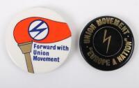 2x Late Union Movement Badges