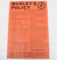 Scarce British Union of Fascists (B.U.F) ‘Mosley’s Policy’ Poster