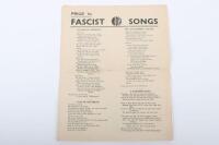 British Union of Fascists (B.U.F) Printed Song Lyrics