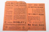 British Union of Fascists (B.U.F) Printed Leaflet ‘NOT ONE DROP OF BRITISH BLOOD’