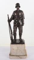 Bronzed Desk Statue of a WW1 German Soldier