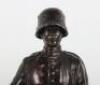 Bronzed Desk Statue of a WW1 German Soldier - 2