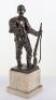 Bronzed Desk Statue of a WW1 German Soldier - 5