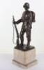 Bronzed Desk Statue of a WW1 German Soldier - 9