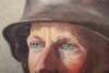 Oil on Canvas Painting of a WW1 German Officer Wearing Steel Helmet - 2