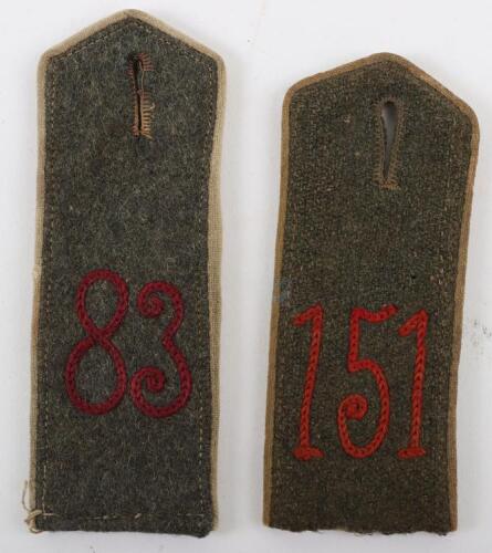 2x WW1 German M-15 Pattern Field Grey Shoulder Straps