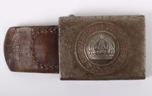 WW1 German Saxon M-15 Belt Buckle with 1918 Dated Leather Tab