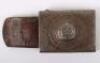 WW1 German Saxon M-15 Belt Buckle with 1918 Dated Leather Tab