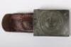 WW1 German Prussian M-15 Belt Buckle with 1917 Dated Leather Tab