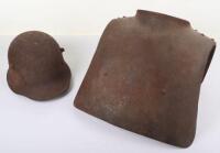 WW1 Battlefield Recovered M-18 Steel Combat Helmet and Sappenpanzer (Body Armour)