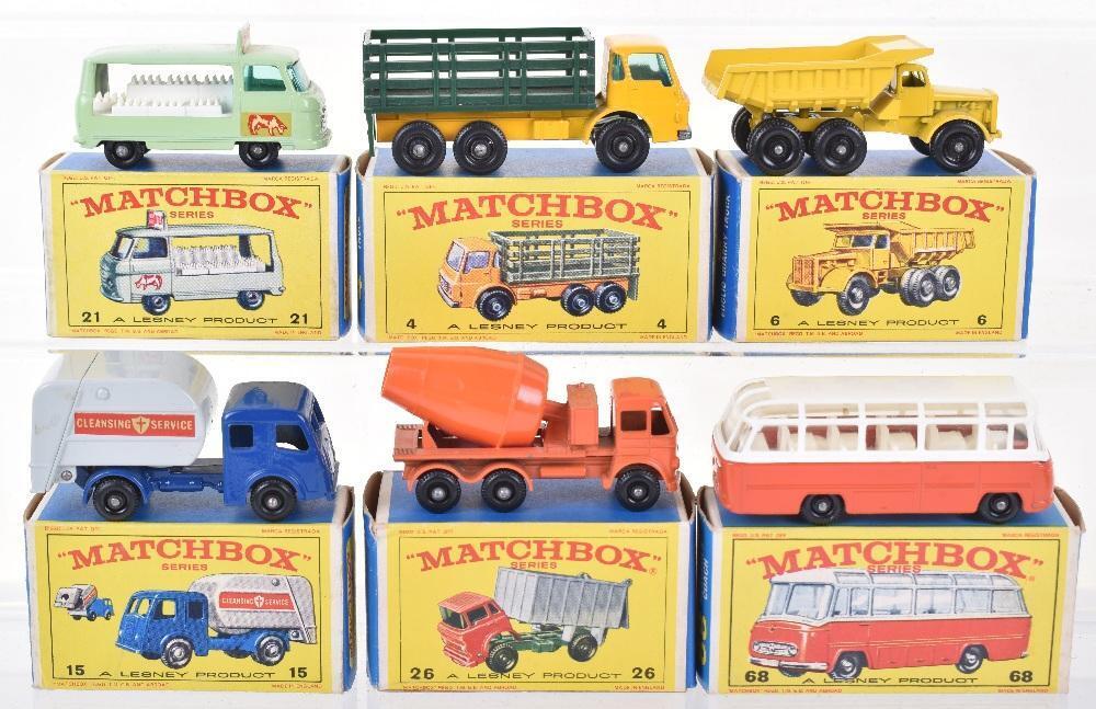 Six Boxed Matchbox Regular Wheel Models