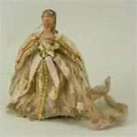 Early papier-mache shoulder head doll in original clothes, French, mid 19thcentury,