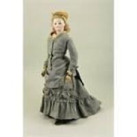Fine and rare Bru bisque shoulder head fashion doll, French circa 1870,