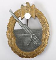 WW2 German Kriegsmarine Coastal Artillery War Badge by Friedrich Linden Ludenscheid