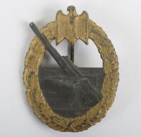 WW2 German Kriegsmarine Coastal Artillery War Badge by Friedrich Linden Ludenscheid