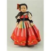 Lenci felt doll in traditional Spanish costume, Italian, circa 1930,