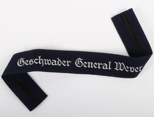 WW2 German Luftwaffe Geschwader General Wever Tunic Cuff Title