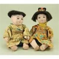 Pair of composition Japanese dolls, 1930s,