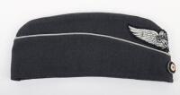 Scarce WW2 German Luftschutz Officers Overseas / Side Cap