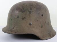 WW2 German Army M-42 Normandy Camouflaged Steel Combat Helmet