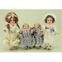 Pair of all-bisque dolls, German circa 1910,