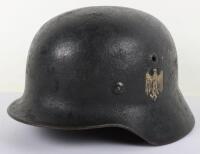 WW2 German Army M-40 Single Decal Steel Combat Helmet