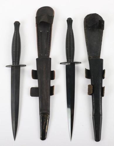 2x British 1970&rsquo;s / 1980&rsquo;s Fairbairn Sykes (F.S) Commando Knives