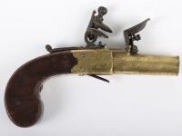 Brass Framed Boxlock Flintlock Pocket Pistol Signed BOND No.45 CORNHILL LONDON