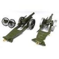 Toy Army Workshop two 6inch Howitzers and one limber (Condition Excellent) (3)