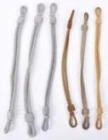 6x WW2 German Officers Peaked Cap Chin Cords