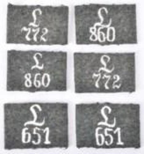 3x Pairs of Infantry Regiment Lehr Slip-on Shoulder Board Ciphers