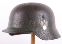 WW2 German Army (Heer) M-40 Camouflaged Steel Combat Helmet