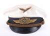 Rare WW2 German Luftwaffe Generals Summer Pattern White Toped Peaked Cap