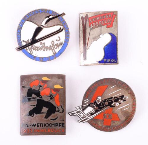 4x German 1930&rsquo;s Winter Sports Enamel Badges