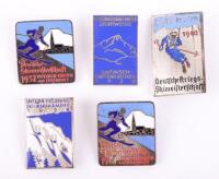 5x 1930’s and 1940 Dated German Winter Sports Event Badges